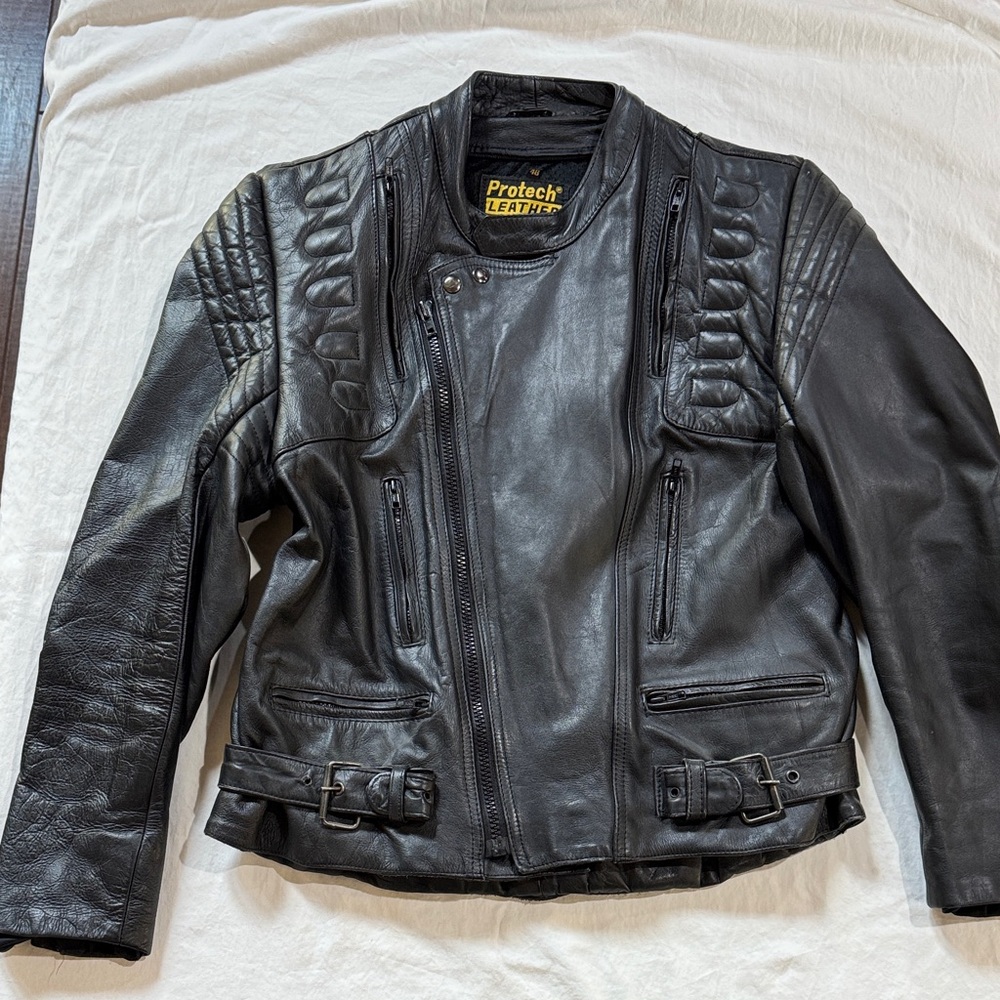 Protech Black Leather Jacket